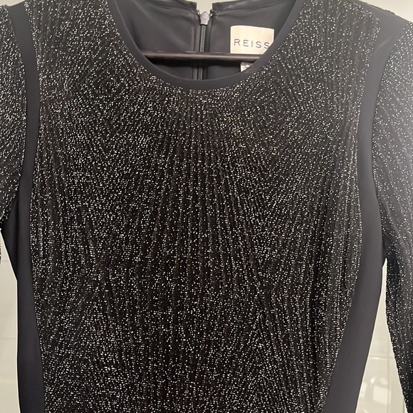 Black Lurex Bodycon dress by Reiss Sz 6US - Picture 7 of 9
